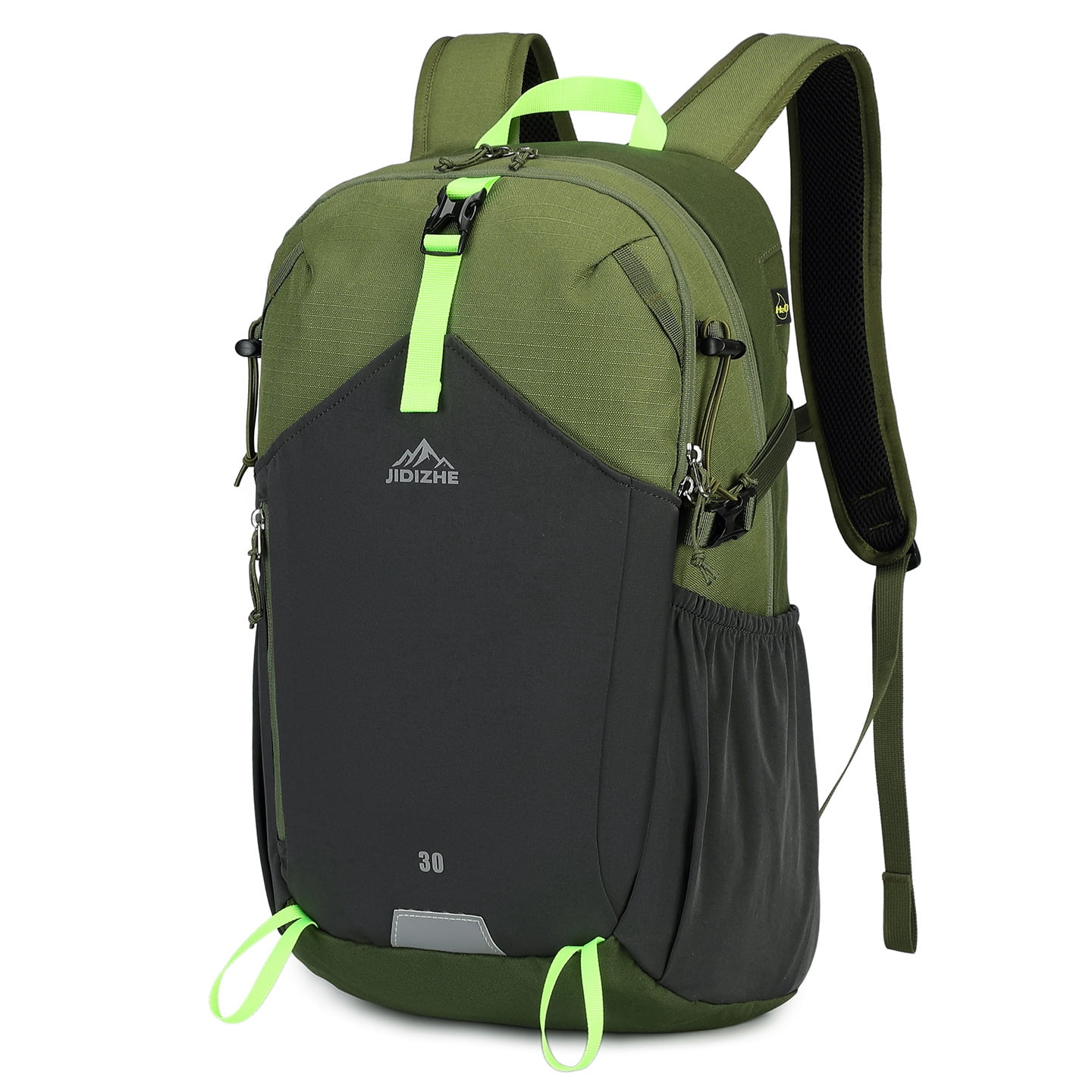 JIDIZHE 30L Polar Explorer Hiking Backpack, Lightweight Water-Resistant Outdoor Travel Backpack for Men & Women, Green