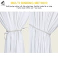 thumbnail image 5 of PULLIMORE 2 Pairs Curtain Tieback Ropes, Hand Hessian Rope Tiebacks with 2 Metal Screw Hooks for Home Drapes and Curtain Decor (White), 5 of 7
