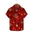 thumbnail image 2 of KeShDi Christmas Flannel Shirt for Men Christmas Printed Hort Sleeve Turndown Collar Blouse Red M, 2 of 5