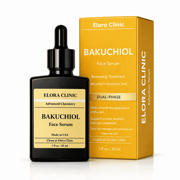 Elora Clinic Bakuchiol Serum, Retinol Alternative for Fine Lines & Wrinkles , Advanced dual phase formula