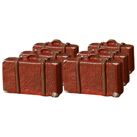 LOLIPPYY 6pcs Retro Mini Suitcase Dollhouse Resin for Collectors and Hobbyists