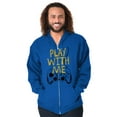 thumbnail image 3 of Play With Me Gamer Funny Nerdy Geeky Men's Big & Tall Graphic Zip Up Hoodie Brisco Brands 5X, 3 of 5