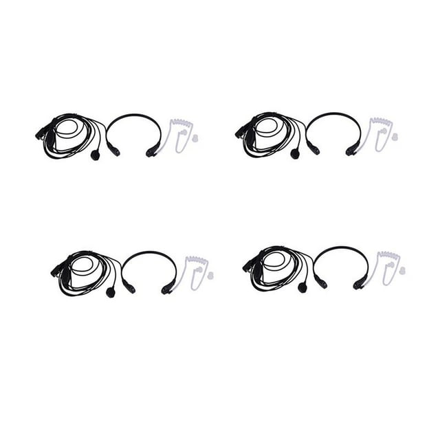 4X MicróFono de Garganta Vibración Auricular Auricular para Radio Bidireccional Uv-5R Uv-82 Uv-B6 -888S