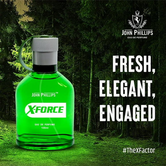 John Phillips X-Force Eau De Perfume For Men 100ml, 3.4 Fl.oz. | Skin Friendly & Long Lasting For Boys - Perfect Gift For Husband, Boyfriend | With Lemon, Bergamot, Grapefruit & Mandarin Orange Notes