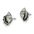 thumbnail image 5 of Auriga Fine Jewelry 925 Sterling Silver and Antiqued Sea Shell Stud Earrings for Women (L- 9mm, W- 7mm), 5 of 6