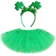 thumbnail image 2 of Falda tutú para el Día de San Patricio para niñas pequeñas, minifaldas de tul con tutú de trébol verde esponjoso para fiestas de festivales y vacaciones, 2 of 5