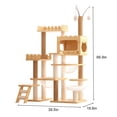 thumbnail image 2 of Villeston 66.9" Wood Cat Tree Tower for Indoor Cats with Sisal-Covered Scratching Posts and Top Perch, Cat Condo with Acrylic Hammock for Small Large Cats, 2 of 7