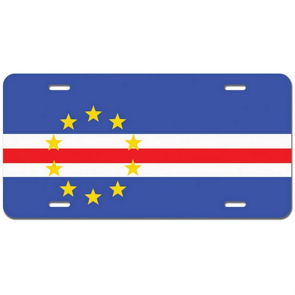 Cape Verde Flag Novelty Metal Vanity License Tag Plate