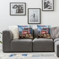 thumbnail image 2 of Patriotic Truck Driver USA Flag Red White & Blue Box Trucks Throw Pillow, 2 of 7