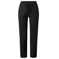thumbnail image 6 of ZLBDYG Linen Pants Girls High Waist Carrot Straight Leg Summer Bottoms Teen Kids Drawstring Ankle Length Tapered Trousers Slacks, 6 of 6