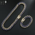 thumbnail image 2 of Hip Hop 15MM Bling Iced Out Crystal Cuban Prong Chain Rhinestone Zircon Men‘s Necklaces Bracelet For Men Jewelry 8/16/18/20/24in QHY, 2 of 3