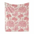 thumbnail image 1 of Flowers Soft Flannel Fleece Throw Blanket, Gardening Plants Theme Dahlias Flowers and Leaves Illustration Romantic Design Print, Cozy Plush for Indoor and Outdoor Use, 60" x 80", Pink, by Ambesonne, 1 of 6