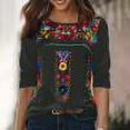 thumbnail image 1 of Hauts à Manches Longues pour Femmes Mode Femme Col Rond Imprimé Blouse T-Shirt Manches Longues Automne Hauts, 1 of 8