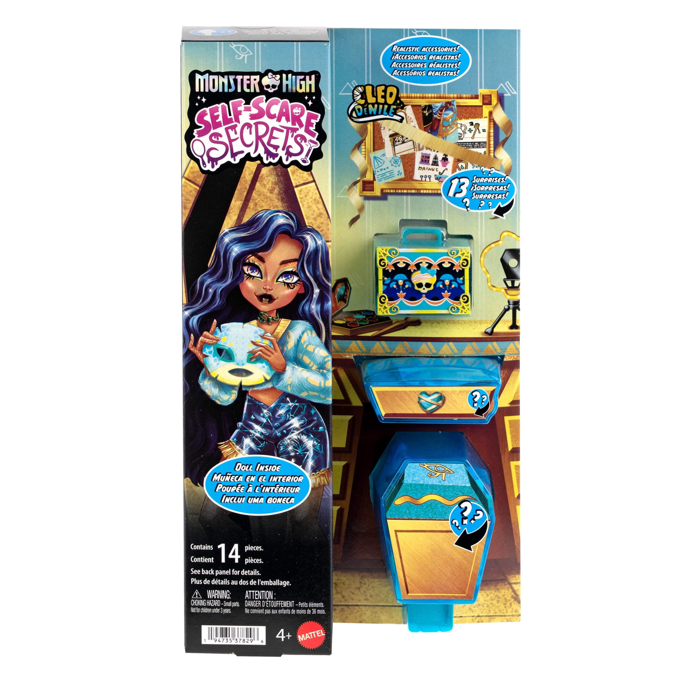 Monster High Self-Scare Secrets Cleo De Nile Fashion Doll with 13 Realistic Accessories