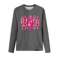 thumbnail image 4 of VKOYWKM Long Sleeve Shirts for Women Breast Cancer Awareness T-Shirts Breast Cancer T-Shirt Long Sleeve Pink Ribbon Graphic Tee Tops Fall Crew Neck Loose Fit Breast Cancer Pullover Sweashirt, 4 of 5