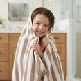 thumbnail image 5 of Unique Bargains Striped Absorbent Quick Dry Pure Cotton Bath Towel Brown 55" x 28", 5 of 6