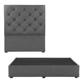 thumbnail image 1 of Box Base Cama King Size+ Cabecera Ikki Gris Oscuro, 1 of 7