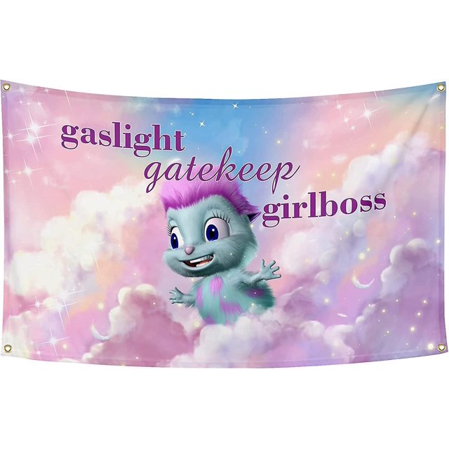 Liangnv Gaslight Gatekeep Girlboss Tapiz divertido Meme Tapices para colgar en la pared, carteles para decoración de dormitorios universitarios, 3 x 5 pies