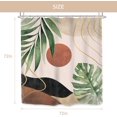 thumbnail image 4 of Mid Century Boho Shower Curtain Abstract Tropical Palm Leaves Sun Minimalist Botanical Bathroom Modern Terracotta Geometric 72Wx72L Inches Bath Accessories Art Home Decor Fabric 12 Pack Hooks, 4 of 6