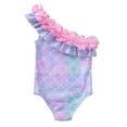 thumbnail image 4 of Herrnalise Toddler Girls Kids Swimsuit Pink Mermaid Petal Beach Siamese Baby Bathing Suit, 4 of 9