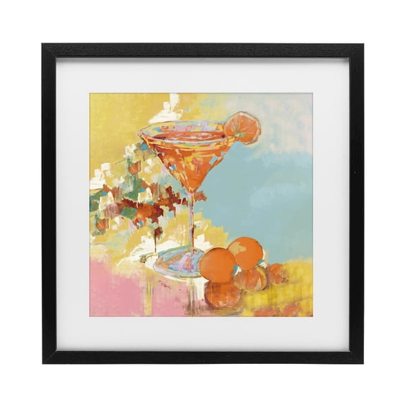Stupell Industries Summer Citrus Martini Black Framed Print Under Glass, design by Jane Slivka