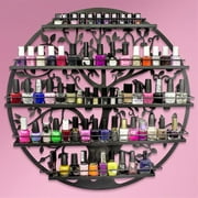 Iron Round 5 Tier Tree Shape Nail Polish Display Rack Wall Mounted Organizer