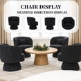 thumbnail image 2 of CRERIYO 360° Swivel Accent Chair Set of 2, Cloud Velvet Upholstered Barrel Seat with a Pillow, Round Lounge seating for Living Room, Black, 2 of 6