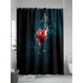 thumbnail image 5 of Shower Curtains Rose Flower Bath Curtain Flower on Fire Waterproof Bathroom Shower Curtain Set with Hooks Decoration 72 x 72 Inches, 5 of 7