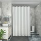 thumbnail image 5 of Cortina de ducha impermeable de poliéster blanco - Tela de baño de hotel de 70x70 pulgadas con 12 ganchos • Impermeable y de secado rápido • Alta densidad 180x180 cm, 5 of 6