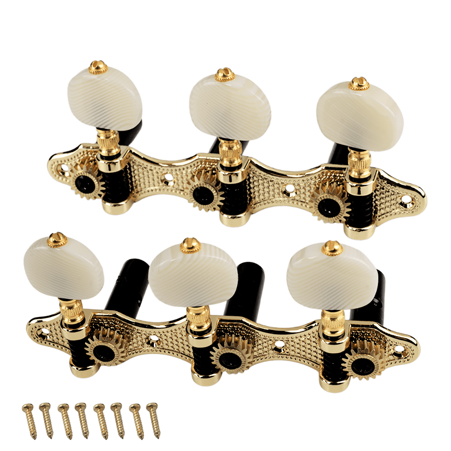 LOOKSEVEN 3Left + 3Right Guitar Tuner Machine 1:18 Gear Ratio for Classical Guitar - Gold