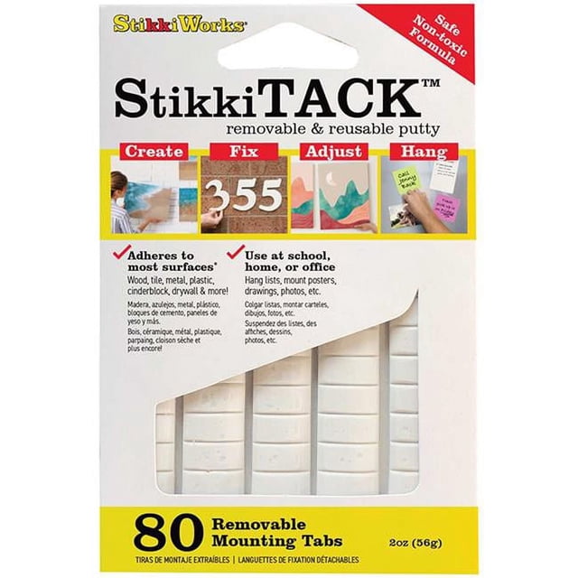 StikkiTack, 80 Tabletas, 2 oz., Blanco