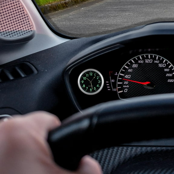 TAILTOSS 1Pack Accessories Luminous Mini Compact Electroplated Steel Dashboard Clock