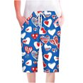 thumbnail image 2 of 2025 Clearance Items under $5.00 LEBONYARD Womens Shorts Clearance,Women Shorts Casual Pants Straight Leg Drawstring Elastic Waist Loose Comfy Pants with Pockets Blue S, 2 of 5