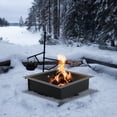 thumbnail image 4 of 36" x 36" Square Fire Pit Ring, 30" Inner Size, Heavy-Duty Steel, Powder Coated Black, for Outdoor Wood Burning, DIY Fire Pit, Above or In-Ground, Easy Assembly, Portable for Backyard, Camping & BBQ, 4 of 9