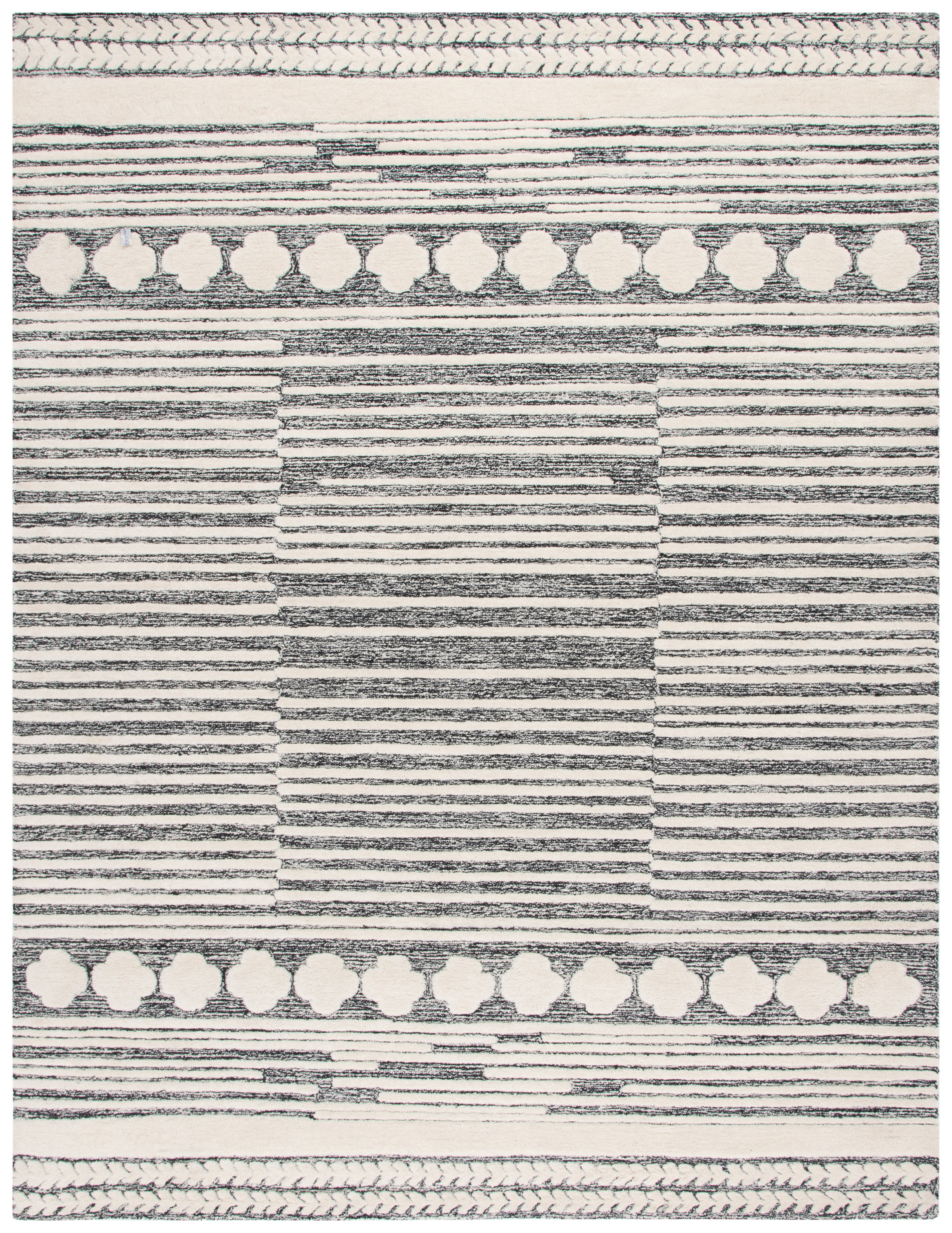SAFAVIEH Abstract Layne Abstract Area Rug, Black/Ivory, 8' x 10'