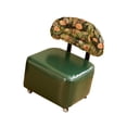 thumbnail image 2 of Taburete cuadrado con ruedas y cojín suave, silla pequeña para oficina, cocina y trabajo. verde, 2 of 9