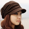 thumbnail image 2 of Sunjoy Tech Women Warm Beanie Cap Chunky Soft Oversized Ribbed Slouchy Knit Hat with Visor Brim, 2 of 2