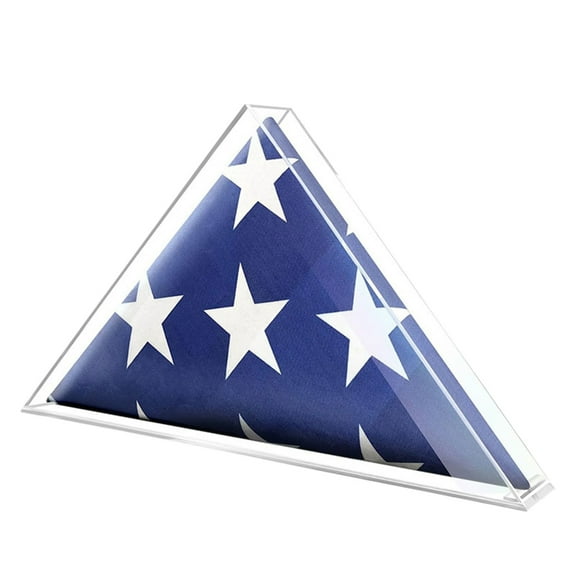 Acrylic Flag Case with Cover Clear Triangle Flag Container for Flag Collectors