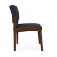 thumbnail image 2 of Pemberly Row Reception Waiting Room Armless Guest Chair/Walnut Wood/Blue, 2 of 5