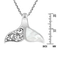 thumbnail image 6 of Ethereal Whale Tail White Mother of Pearl Inlay Sterling Silver Necklace, 6 of 7