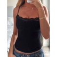 thumbnail image 4 of Women'S Lace Y2K Square Neck Strap Tank Top Sleeveless Going Out Party Club Basic Shirt, 4 of 9