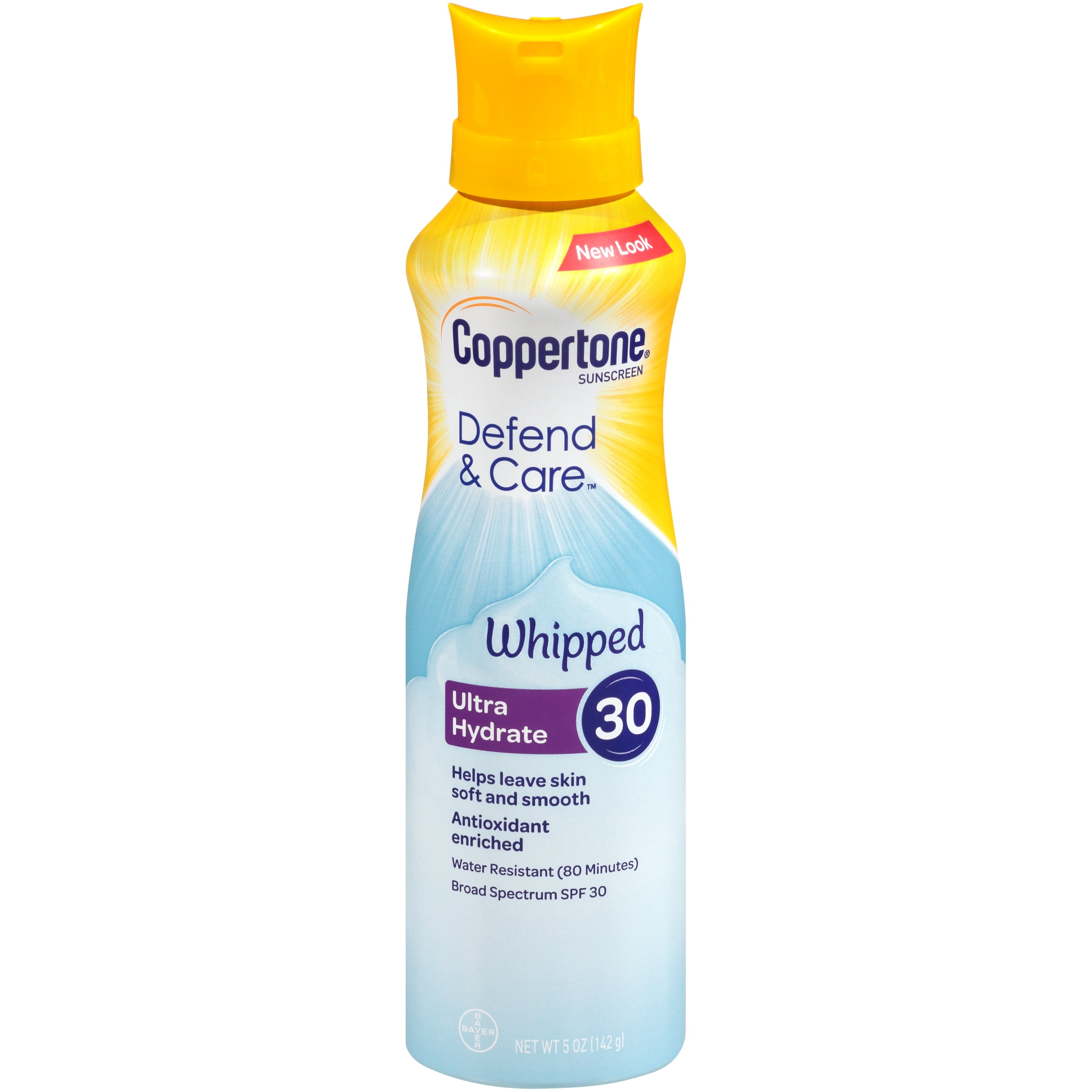 Coppertone Defend & Care Sunscreen Whipped Lotion SPF 30, 5 oz