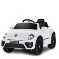 thumbnail image 1 of Patiojoy 12 Toddler Ride On Car Volkswagen Beetle Kids Electric Toy w/Remote Control White, 1 of 6