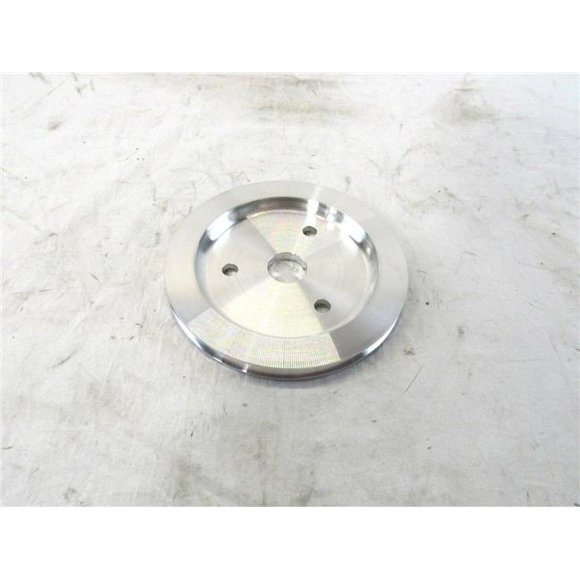 Aluminum Crankshaft Lower Short Water Pump Pulley with Single Groove for 1955-1968 SBC 283-350, Satin