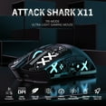 thumbnail image 3 of ATTACK SHARK X11 59g Wireless Gaming Mouse with RGB Magnetic Charging Dock, PixArt PAW3311 Sensor, Wired/2.4G/Bluetooth, 22K DPI for PC/Mac-Black&Tape, 3 of 10