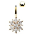 thumbnail image 7 of Yesbay Flower Cubic Zirconia Belly Button Ring Navel Bar Barbell Body Piercing Jewelry,Belly Ring, 7 of 7