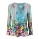 thumbnail image 4 of Camisas de manga larga para mujer, cuello redondo, estampado floral, ajuste holgado, túnica de otoño, tops de otoño para mujer Pompotops  FGAJ10793, 4 of 5