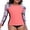 Coral Floral, variant on Women's Long Sleeve Rash Guard Sun Protection Swim Shirt Quick Dry Printed Shirts with Thumb Holes