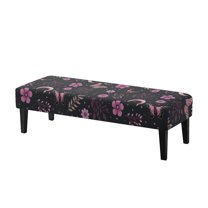 Whosucclay Butterfly Flower Moon Star Print Dining Bench Slipcovers Stretch Bench Protector Kitchen Rectangle Bench Covers for Dining Room, Living Room, Bedroom Washable Bench Chair Slipcovers