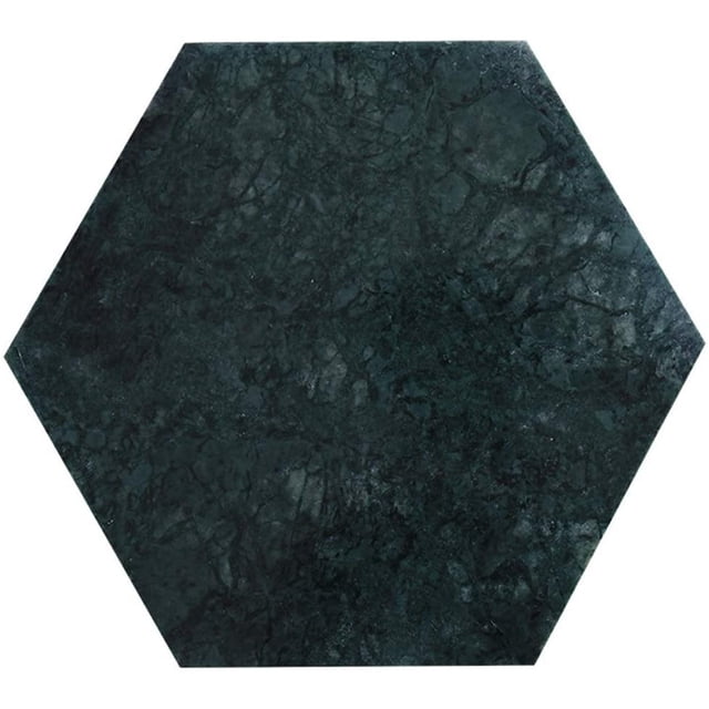2 Sous-Verres en Marbre Antidérapants, Coussin de Tasse de Résistance à la Chaleur, Tampon d'Isolation Imperméable, Sets de Table Décoration à la Maison Accessoire de Boisson (Hexagone Vert)